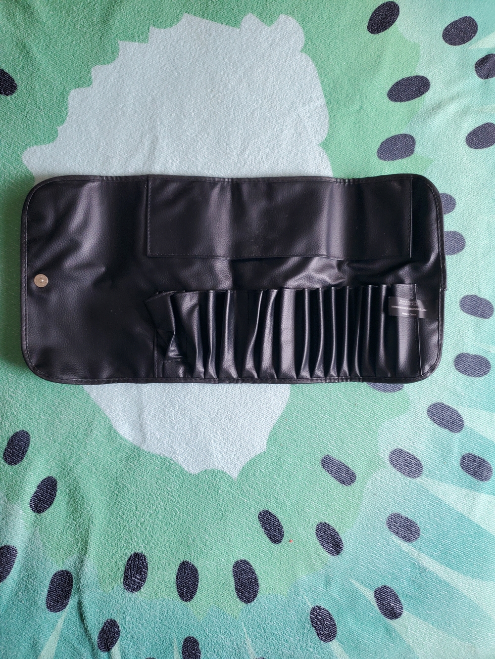 ME Makeover Essentials Black Faux Leather Brush Roll Case